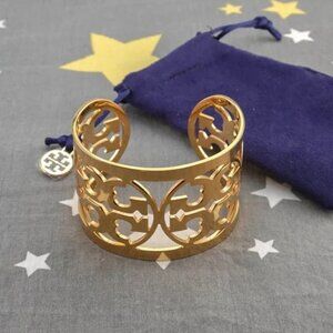 Tory Burch Reva Cut Out Logo Cuff Bracelet